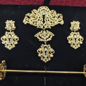 Aderezo oro brillo cristal adulta