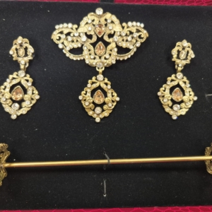 Aderezo latón viejo, cristal champagne